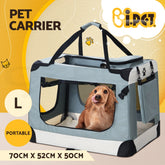 i.Pet Pet Carrier Soft Crate Dog Cat Travel 70x52CM Portable Foldable Car Large